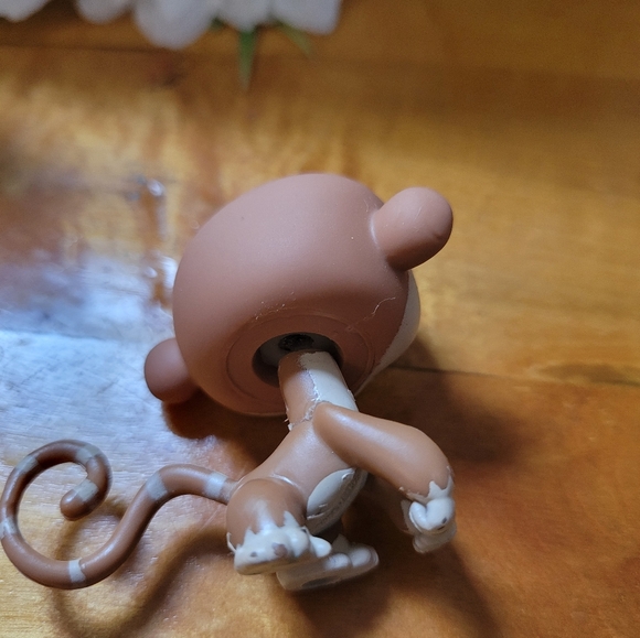 Littlest Pet Shop LPS #1450 Monkey Brown Cream Blue Eyes 2007 B - Picture 10 of 11